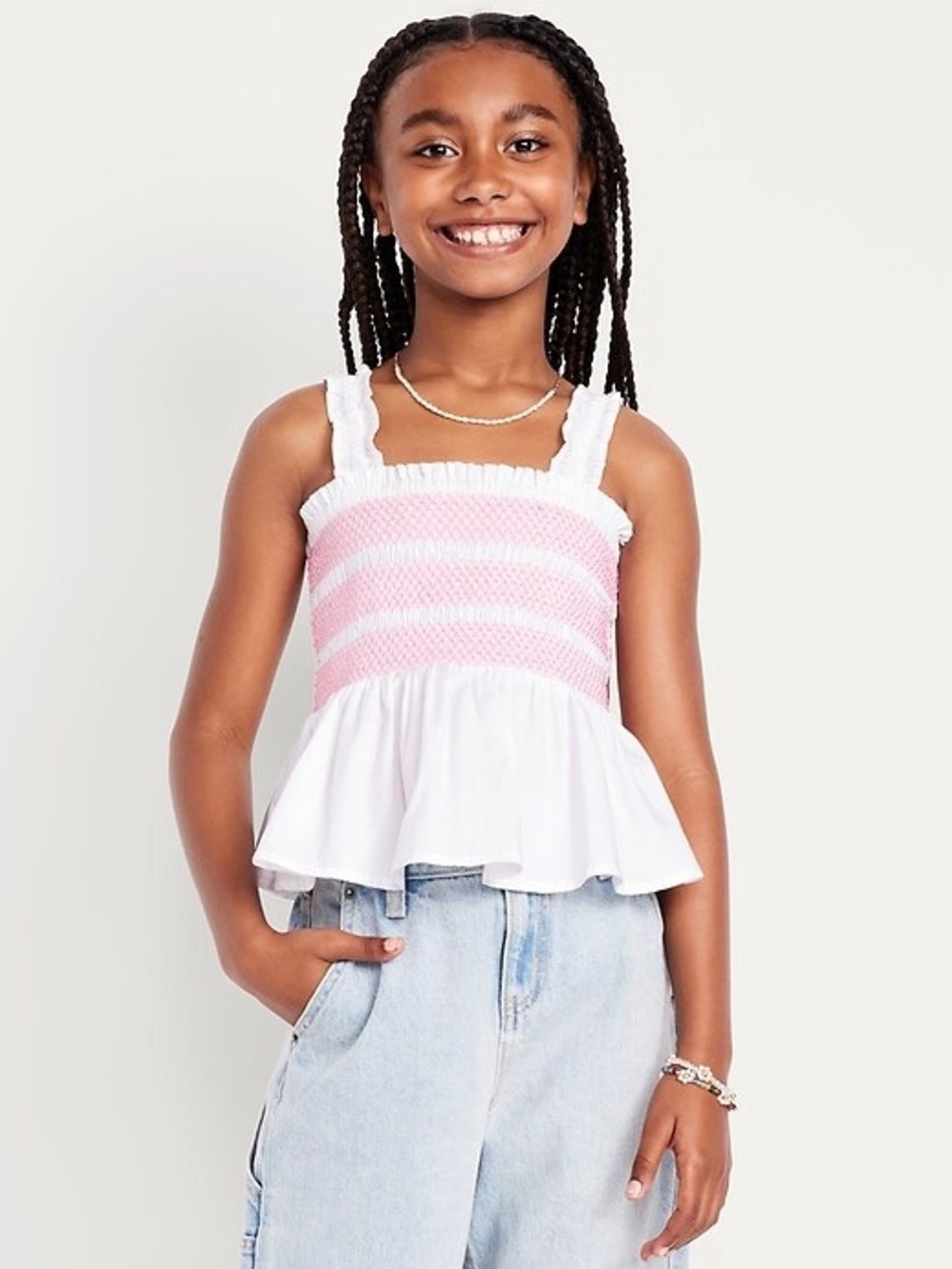 NWOT Old Navy smocked peplum tank size M (8)